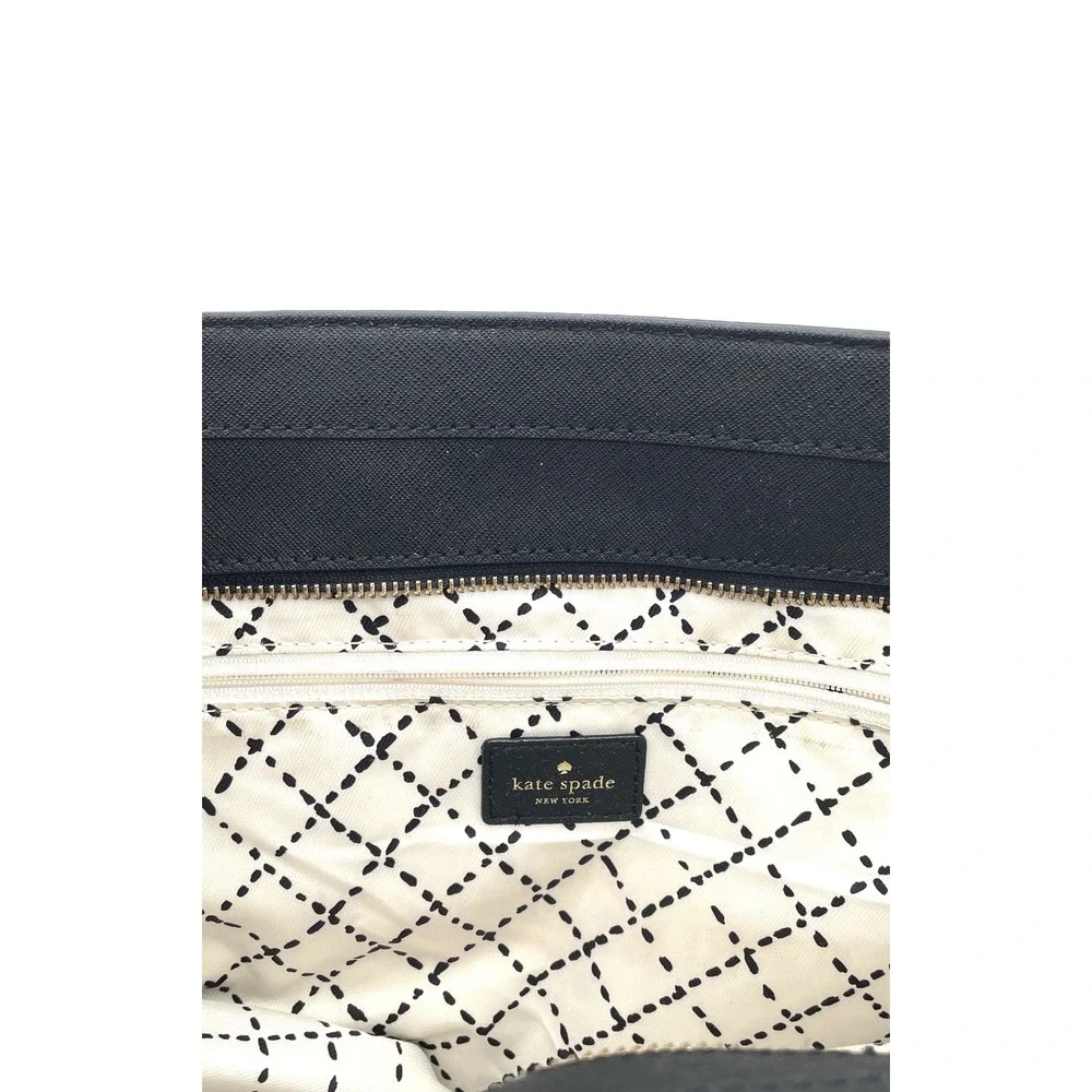 Kate Spade Large Oversized Leather Workwear Travel Square Tote Book Bag